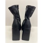 Wild Pair  Chunky Heel Platform Booties Black Size 9.5 Sock Like Fit Block Heel Photo 5