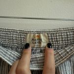 Marine layer  Linen Blend Pull On Striped Pants Tie Waist Drawstring White Grey Photo 1