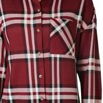 Polly & Esther Juniors’ Tie Front Cozy Plaid Shirt Photo 3
