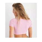 Aerie  Pink SMOOTHEZ Seamless Crop Top T-shirt Bralette‎ XL Photo 1