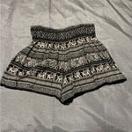 Angie  High Waist Black and Cream Patterned Shorts Photo 1