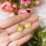 Handmade Golden Pearl On Shell Earrings Gold Photo 1