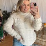 Lou & grey  white bobble chunky knit mock neck sweater Photo 0