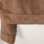 Evereve Faux Suede Button Front Jacket – Brown – Size M Photo 4