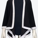 Allison Daley Black Jacket Stole Spandex Petite Black & White Open Front Size PM Photo 1