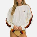 Aviator Nation CLASSIC VELVET RELAXED SWEATSHIRT - WHITE Photo 0