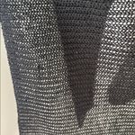 Eileen Fisher  black open mesh poncho in organic linen OS Photo 7