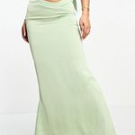 Aria  Cove Satin Fishtail Maxi Skirt in Sage Green Photo 0