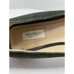 Max Mara Loafers Square Toe Suede Green Flats Women's Size 37 US 6.5 FLAW Photo 8