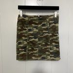 Free People Green Camo Print Modern Femme High Rise Fitted Boho Mini Skirt 0 Photo 1