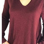 Aritzia Wilfred Women Medium Oversized Jersey Long Sleeve Knit Top Burgundy Red Photo 0