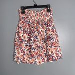 Kendall + Kylie ’s Orange Multicolor Floral Wide Elastic Waist Full Short Skirt L Photo 4