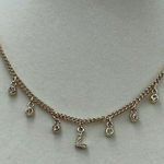 White House | Black Market WHBM “L” dangle rhinestone gold colored choker . Photo 0