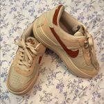 Nike  Air Force 1 Beige and Maroon Sneakers Photo 3