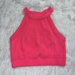 Aerie  Ribbed Halter Neck Tank Bright Pink size Large Photo 2