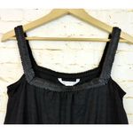 Diane Von Furstenberg  Women Black Silk Blend Sequin Trim Tank Top Sz L Gothic Photo 2