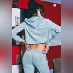 Juicy Couture  OG Big Bling Velour Hoodie Track Pants Set Pastel Turquoise Large Photo 1
