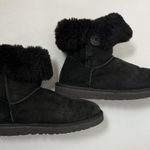 UGG  Australia Boots Womens 10 Black Bailey Button Short Ankle Leather Booties Photo 4