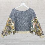 Anthropologie Saturday Sunday Sweater S Days Week Marled Grey Cropped Oversized Blue Photo 3