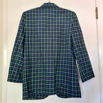 College Town Vintage Plaid Houndstooth Wool Blend Blazer Academia Green Size 6 Photo 1