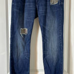 Brockenbow Jeans Size 27 Boyfriend Beaded Distressed Patched Grunge Festival Blue Photo 0