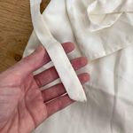 XLE The Label Ruched Front Long Sleeve Tie Cuff Dress in White Size XS Photo 5