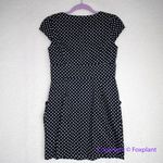 Vintage black and white‎ polka dot cap sleeve diamond neckline dress, size XXS Photo 9