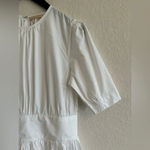 ByTiMo Tuckernuck Medium Blouson Mini Dress White Cotton Poplin Preppy Summer Photo 7