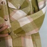 BLANK NYC Flannel Shacket small green/pink/cream Photo 4