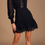 Lulus LULU’S Lust Or Love Black Embroidered Lace Long Sleeve Dress Photo 0