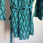 ZARA  Women's Blue Green Print Long Sleeve‎ Mini Dress with Belt Photo 7