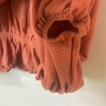 Free People  BEACH LS Cropped Rust Orange Peasant BOHO Beach Size XS Photo 4