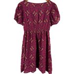 Anthropologie ‎ Boho Gauzy Short Sleeve Pullover Mini Dress Purple Size Small Photo 5