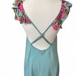 American Vintage vtg. blue embroidered flower fairy midi dress‎ medium. Photo 5