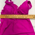 DKNY  Halter Style‎ Swimsuit Top W/Ruffle M FUSHIA PINK NEW Photo 7