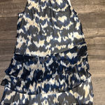 EXPRESS  Blue and Cream Patterned Dress Photo 0