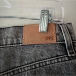 ZARA  Charcoal Grey Wash Denim Distressed Shorts Photo 3