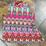 Melissa Paige  Asymmetrical Turtleneck Side Buckle Sleeveless Blouse XL Photo 3