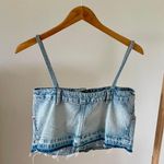 ZARA NWT  Denim Cropped Tank Top in Blue - XS Photo 4