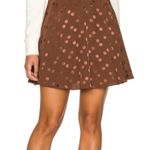 LPA Luxury Mini Skirt Polka Dot Lined Schoolgirl Lux Brown Polka Dot Skirt $168 Photo 4
