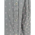 Wrangler  Western Shirt Womens Medium Black Pink Cross Stitch Embroidered Snap Photo 3