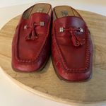 Brighton Vintage 90s Red Genuine Leather Italy Made Tassel Loafer Mule Size 8.5 Photo 6