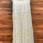 Tempo Paris  Womens Size Medium Floral Embroidered Silk Dress Ivory 
Italy Eyelet Photo 0