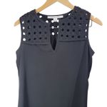 Diane Von Furstenberg  Black Sleeveless Sheath Hope Dress‎ Crochet Neck Detail 2 Photo 3