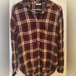 American Eagle  Outfitters AE Red Plaid Flannel Tunic Top, Size Small Photo 0