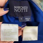 Marchesa Notte Dress Floral Bird Embroidered Mesh Mermaid Maxi Blue 4 NWT Photo 6