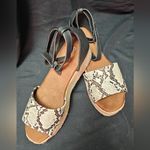 NWT Chic Black and Cream Espadrille Wedges with Snakeskin Pattern Size undefined Photo 1