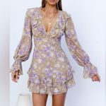 Revolve Saints + Secrets Lilac Floral Deep V Neck Long Sleeve Dress NEW Photo 11