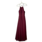 Jenny Yoo Collection Helena Tulle Bridesmaid Dress Burgundy Red Size 10 Halter Photo 1