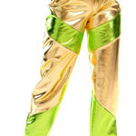 🎃 *NWOT* Small gold & green holographic/metallic jogger pants Photo 0